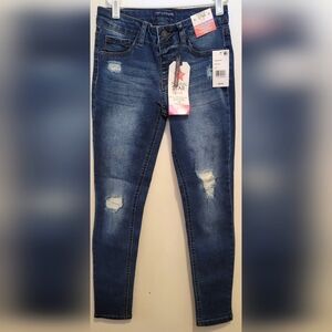 Imperial Star Destructed Pull On Jeggings Girls' 12 Kayden Denim Stretch